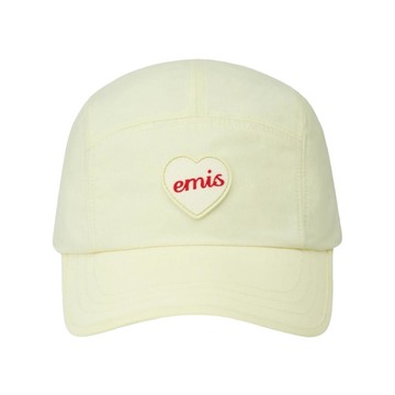 韓國 emis HEART RUBBER PATCH CAMP CAP 韓製 愛心標誌尼龍工裝帽 象牙白IVORY