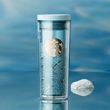 星巴克微藍韻律系列雙層咖啡杯