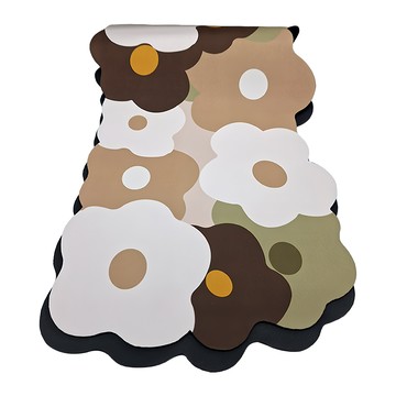 軟式珪藻土長踏墊 - 小花園  120 x 40cm  小花咖