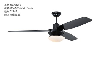 【燈王的店】《台灣製燈王強風吊扇》52吋吊扇+吊扇燈2燈 附遙控器(馬達保固十年) KS-132G