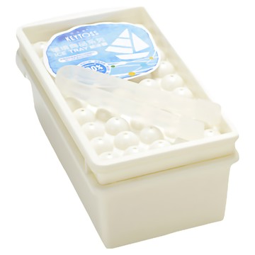 KEYTOSS 詰朵斯 環保小丸製冰器 冰盒冰夾組 食品級材質 上層製冰下層收納  22 x 12 x 9cm  1組  白