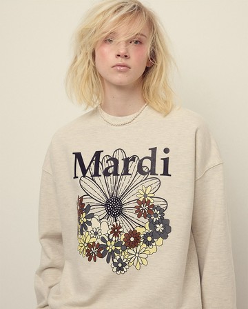 MARDI MERCREDI 金高銀同款 印花大學TEE 燕麥色 經典小雛菊 嘉年華黑花 純棉 SWEATSHIRT FLOWERMARDI JARDIN