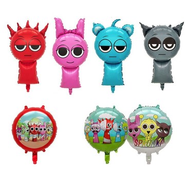 Sprunki Plush 音樂遊戲節奏盒子鋁膜氣球生日派對場景裝飾氣球