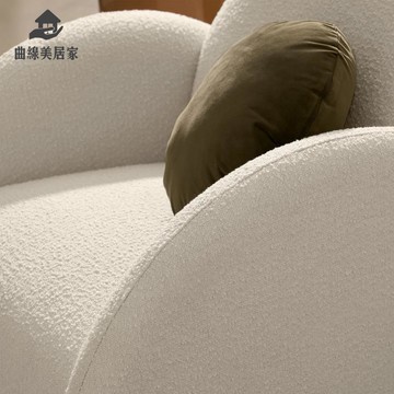 新品設計款個性羊羔絨單人 沙發椅 臥室陽臺休閑布藝 沙發老虎椅 現貨qxm8281