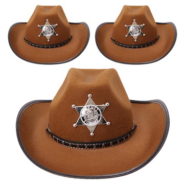 Livingda 警長帽  棕色  3個