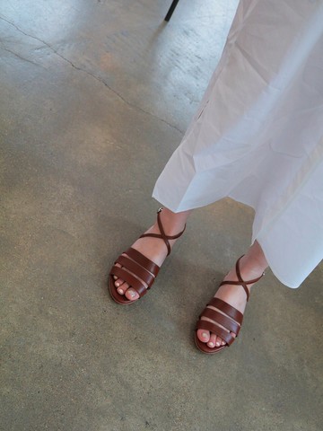 T013 Lines Sandals Brown (1.5cm)