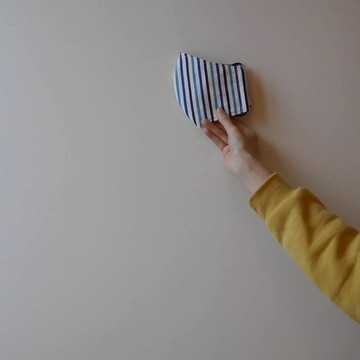 藍條紋純棉立體口罩-可寄國外