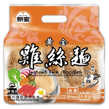 湯麵 黃金雞絲麵(韓式人蔘雞風味)67g*5P/袋(全素)