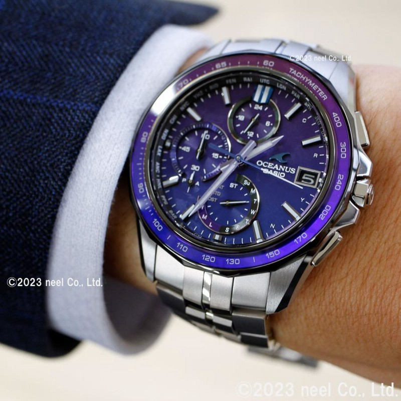 OCW-T2000C-2AJFオシアナスOCEANUSチタンソーラー電波クロノ 白く 