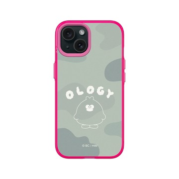 iPhone 15 Clear 粉漾桃 - 奧樂雞 Ology - 迷彩綠