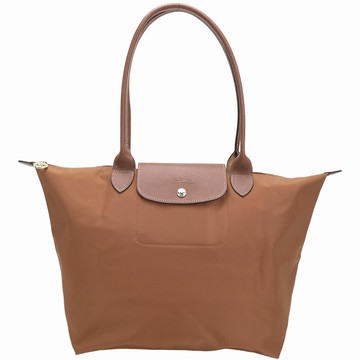 LONGCHAMP Le pliage 原創系列 長提把摺疊水餃包(L/白蘭地酒色)