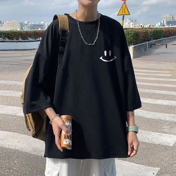 潮牌7七分袖男t恤夏季加肥加大碼冰絲短袖胖子體恤ins上衣半截袖