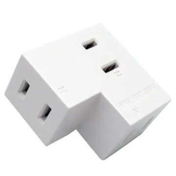 【明家Mayka】SL-326創新L型2孔3插 轉接器(三面插 高阻燃)
