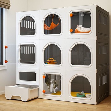 免運/可開票 快速出貨 貓別墅貓砂盆一體超大自由空間不占地貓屋貓窩帶廁所貓籠家用室內