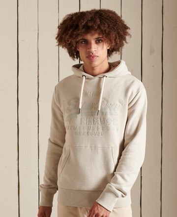 Superdry Men's Men's Vintage Logo Tonal Hoodie Cream / Light Stone - Size: XL