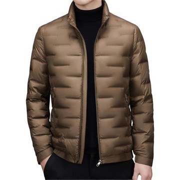 【米蘭精品】現貨+預購 頂級真羽絨外套90%鴨絨羽絨衣秋冬外套上衣大碼休閒男裝-立領防風時尚3色74mt126