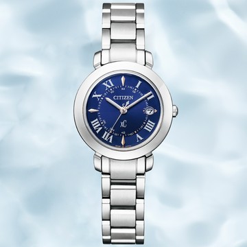 CITIZEN星辰 xC系列 光動能 鈦金屬電波腕錶 27mm / ES9440-51L