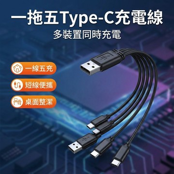 【台灣現貨】 一拖五 type-C線 五合一 Type-C線 USBC線 Switch充電線 手機充電線
