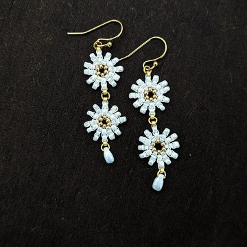 串珠編織耳環 白英