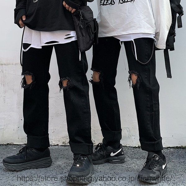 ジーンズ メンズ レディース デニム パンツ ワイドパンツ ストレート ハイウエスト ボトムス Bf風 原宿系 ダンス衣装 韓国ファッション ゆるい ストリート 秋 後払い手数料無料