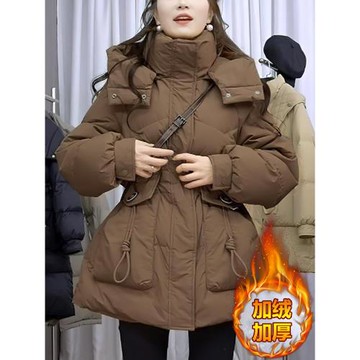 高級感加厚連帽羽絨棉服女中長款2026冬季新款小個子時尚棉衣外套