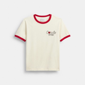 愛心圖案飾邊T恤