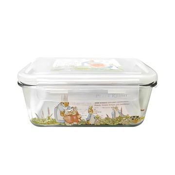 PETER RABBIT 比得兔1600ml耐熱玻璃保鮮盒(MGS084) 密封保鮮 可愛圖案  1個  1入