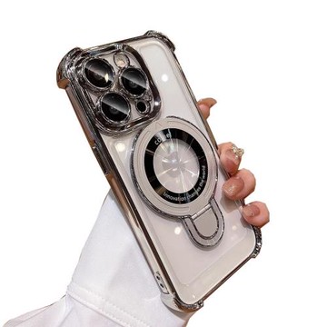 新年磁吸款氣囊支架適用蘋果16promax手機殼16pro新款15高級感女14防摔套13透明12全包鏡頭iphone男士11外