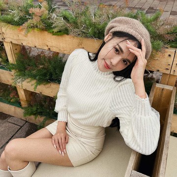 馬海毛針織貝雷帽-摩卡【KT27341】