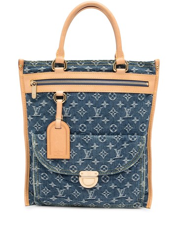 Louis Vuitton - 2005 pre-owned Flat Shopper tote bag - women - Leather/PVC - One Size - Blue