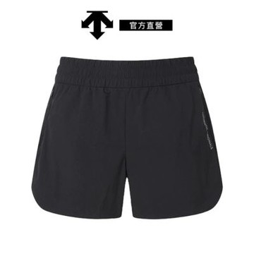 【DESCENTE】迪桑特 女士 跑步運動短褲 (黑色)