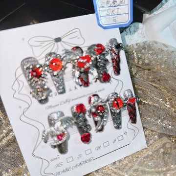 🤩加一重工🤩沐妍手工甲實拍龍翼闇黑誇張歐美眼睛紅色魔國辣妹個性穿戴甲美甲師娜娜米 Y5ZJ