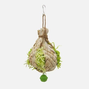 【萌寵用品】鸚鵡鳥拉菲草燈籠草編撕咬玩具鸚鵡拉絲手工編織小清新可愛玩具