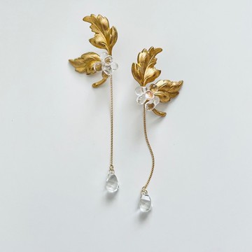 水晶與葉片耳針(耳夾)