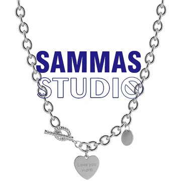 SAMMAS愛心小眾項鍊女愛心項錬設計感辣妹甜酷ins高級鍊子配飾夏季高級感