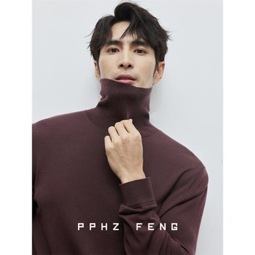 山巔羊毛~輕奢芨細13.5μm 細膩親膚18針薄款打底衫翻高領毛衣男