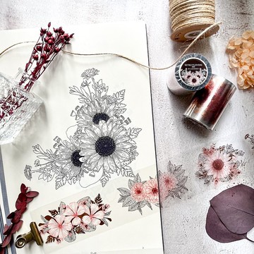 復古。花園 - 古銅金PET膠帶 - 6cm*5M