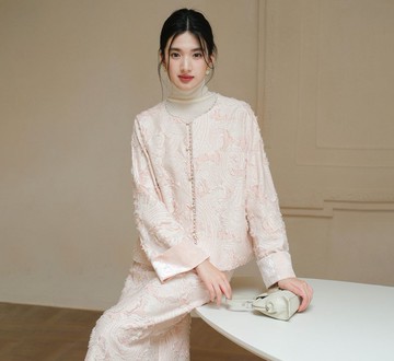 【慕斯粉】新中式復古中國風 貴氣千金感上衣/半裙