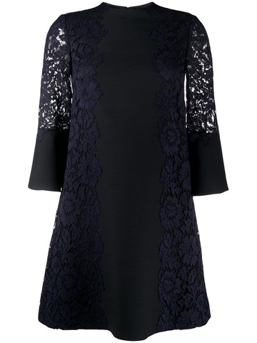 Valentino Garavani - two-tone floral lace dress - women - Silk/Cotton/Polyamide/Polyamide/Spandex/Elastane/Viscose/Viscose/Virgin Wool - 42 - Blue