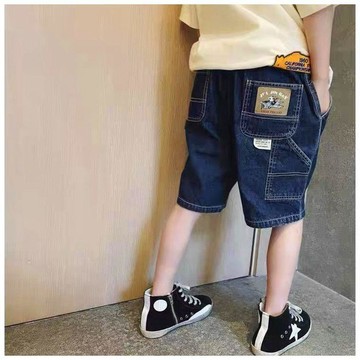 Healthy baby 男童褲子夏季牛仔短褲男孩薄款寶寶夏天休閒五分褲兒童中褲外穿 儿童短褲 男童短褲 夏季款褲子