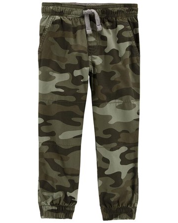 Toddler Elastic Waist Camo Print Poplin Joggers