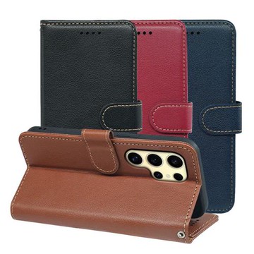 IN7 荔枝紋Samsung S24系列 防盜刷相框磁扣側掀手工PU皮套