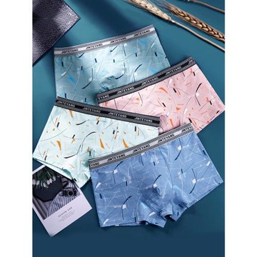 純棉內褲男莫代爾平角褲寬松褲衩冰絲青少年透氣木代爾棉四角短褲