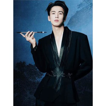 張凌赫同款新中式西裝禁欲系帥氣男士手工縫制腰帶修身中國風西服