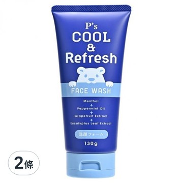 P's COOL&Refresh 清涼保濕洗面乳 130g 清涼舒爽 深層清潔 保濕不緊繃  2條