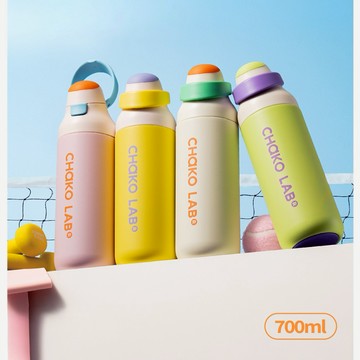 【CHAKO LAB】不鏽鋼保溫咔噠杯 700ml 保溫杯 保溫瓶 保冷保溫 雙飲設計 防誤開鎖 提把 拼色 運動