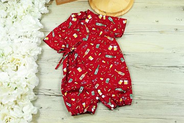 啤酒連身衣夏日日式甚平-嬰兒 小孩90~110