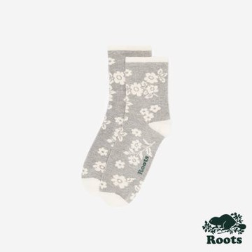 Roots 配件- FLORAL AOP 短襪-混色灰