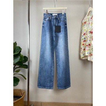 mo復古中藍色牛仔褲顯瘦百搭寬松直筒高腰老爹拖地褲女長褲