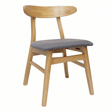 E-home Fika悠享布面曲木背實木休閒餐椅-灰色灰色